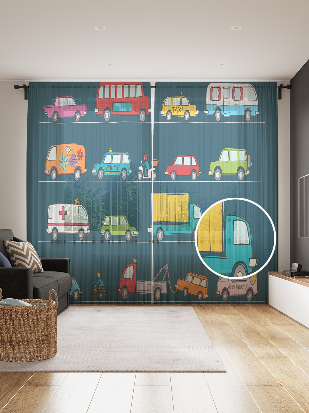 

Фототюль JoyArty "Автомобили на дороге", 145x265см, 2 полотна, лента, 50 крючков, Автомобили на дороге