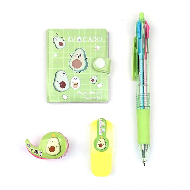 фото Набор baziator ch0008a авокадо 4 предмета: блокнот, ручка, маркер, скотч mc-basir