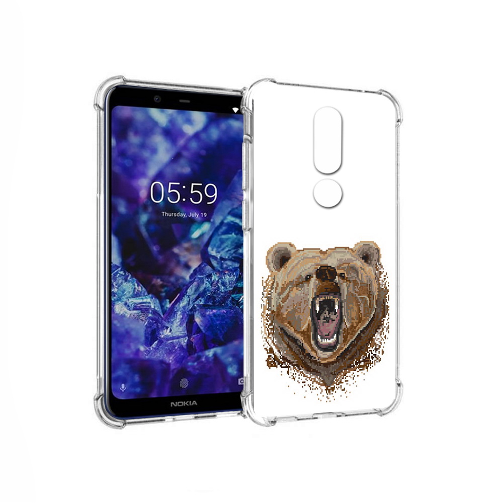 

Чехол MyPads Tocco для Nokia 5.1 Plus пиксельный медведь (PT119548.120.539), Прозрачный, Tocco