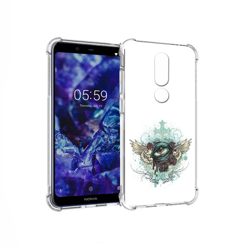 

Чехол MyPads Tocco для Nokia 5.1 Plus плачущий глаз с крыльями (PT119548.120.544), Прозрачный, Tocco