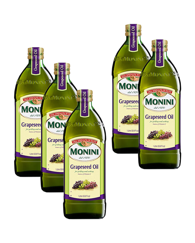 Масло Monini Grapeseed Oil из виноградных косточек 1 л - 5 шт