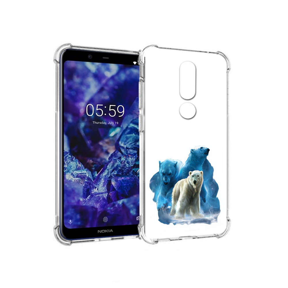 

Чехол MyPads Tocco для Nokia 5.1 Plus полярный медведь (PT119548.120.549), Прозрачный, Tocco