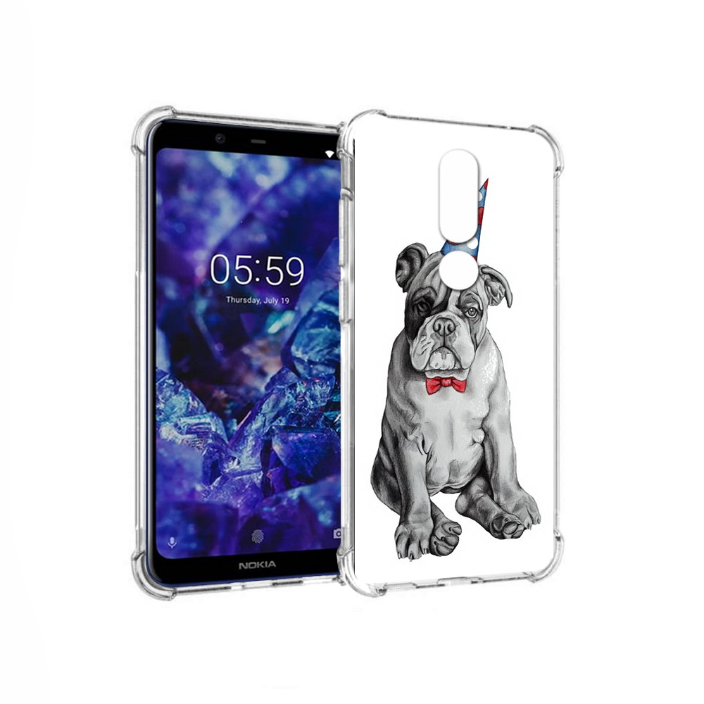 

Чехол MyPads Tocco для Nokia 5.1 Plus праздничный щенок (PT119548.120.554), Прозрачный, Tocco