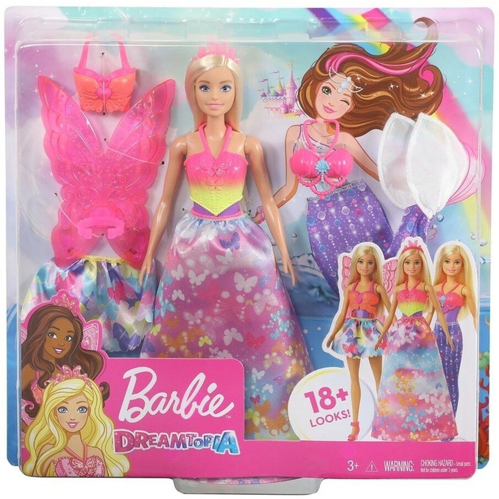 фото Игровой набор 3 в 1 mattel barbie "принцесса, фея и русалка" gjk40 348182