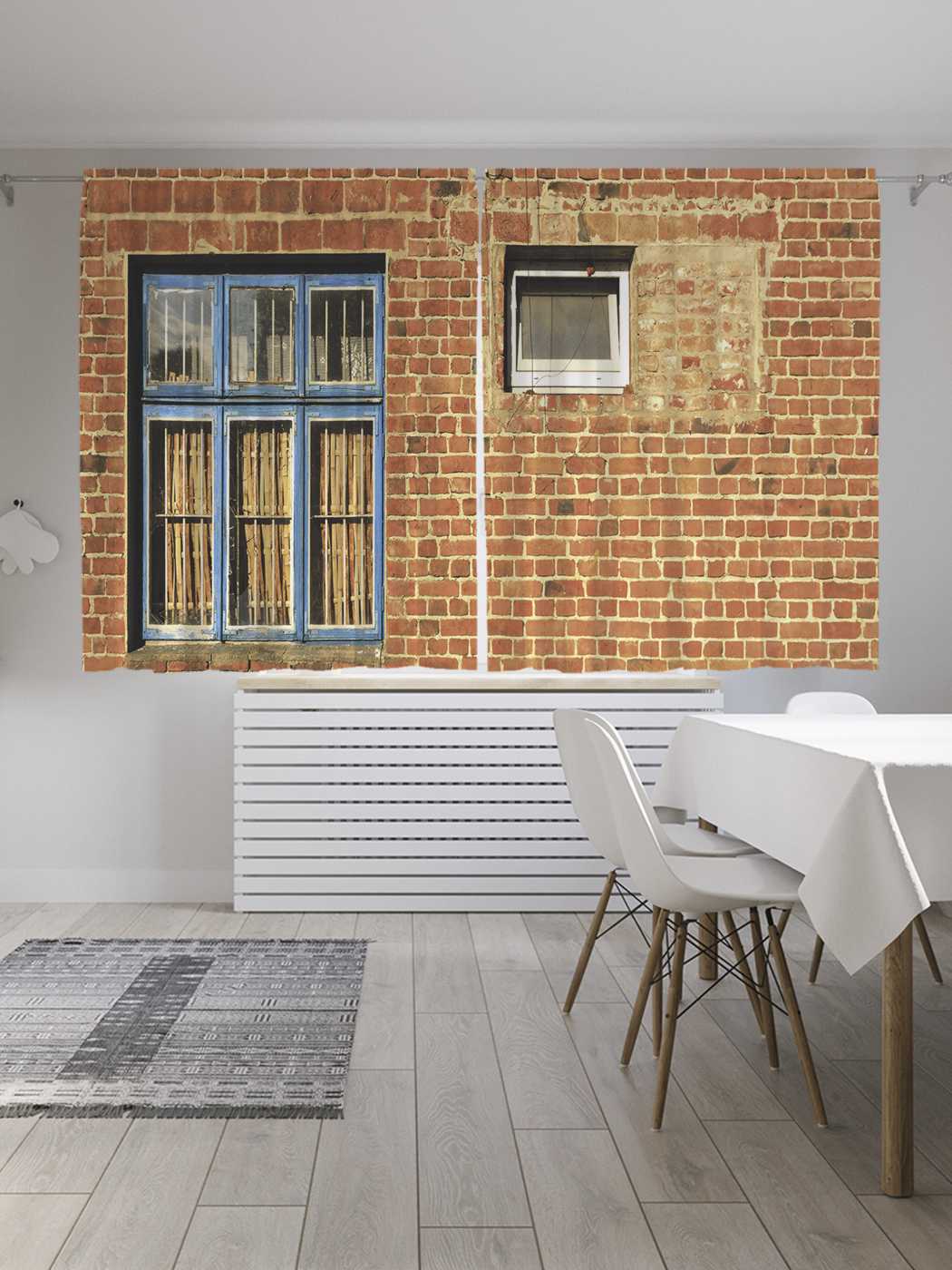 

Классические шторы JoyArty "Заводская стена", серия Oxford DeLux, 2 полотна 145x180 см, Заводская стена