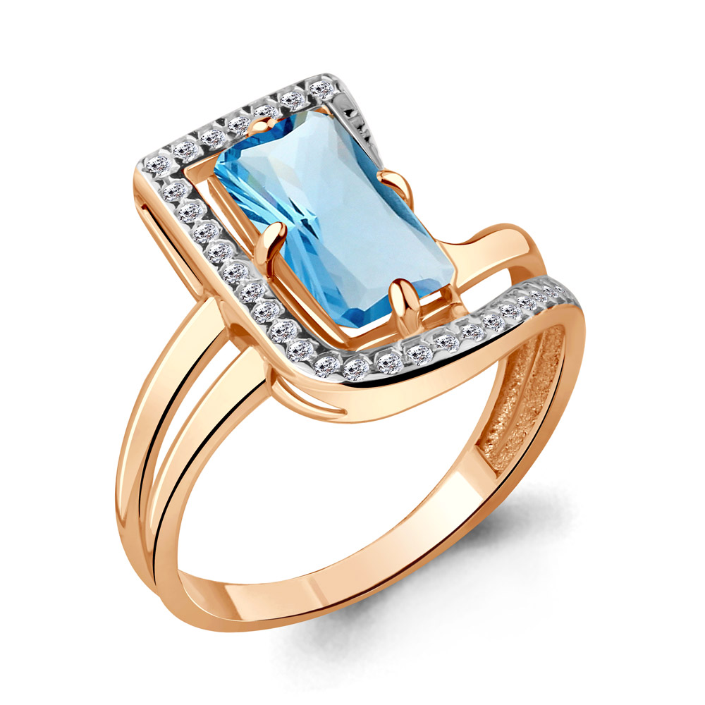 

Кольцо из серебра с топазом р. , Aquamarine 6579992А_925_з, 6579992А_925_з
