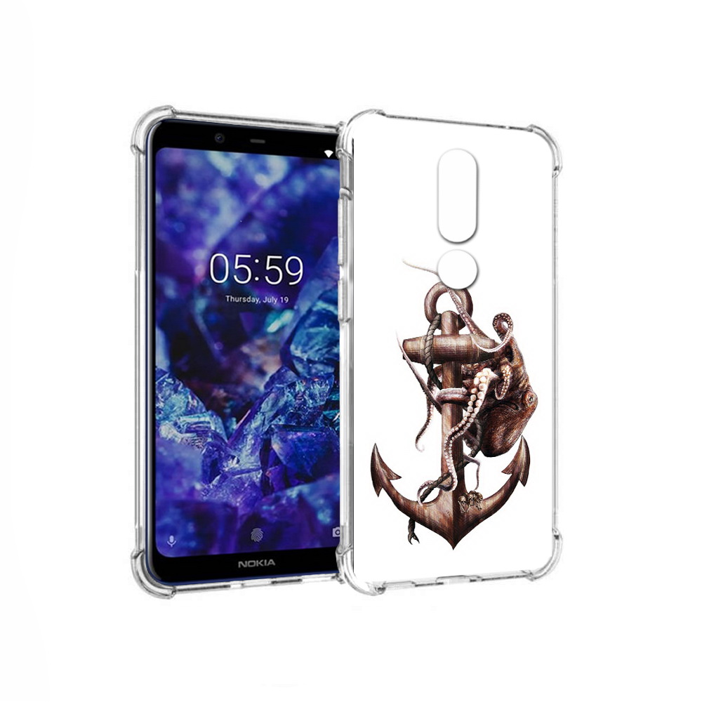 

Чехол MyPads Tocco для Nokia 5.1 Plus ржавый якорь (PT119548.120.579), Прозрачный, Tocco