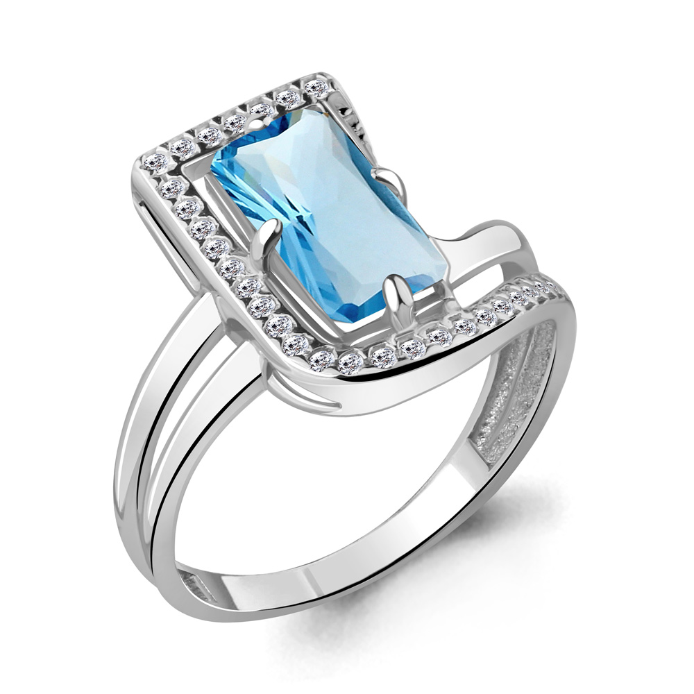 

Кольцо из серебра с топазом р. 17 Aquamarine 6579992А_925_р, 6579992А_925_р