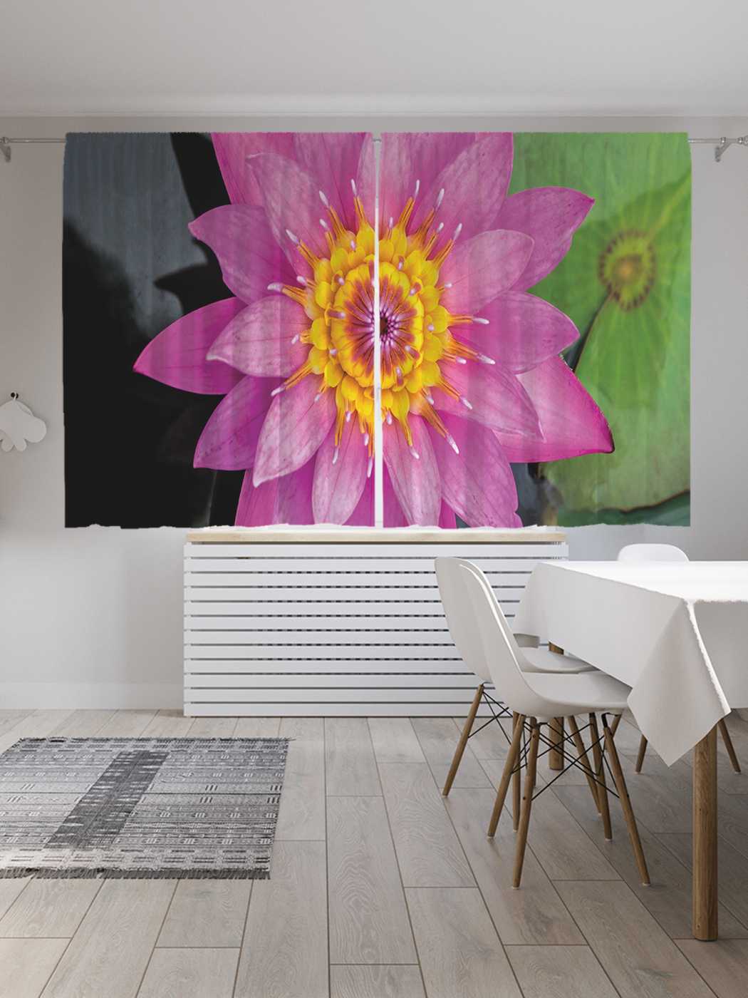 

Классические шторы JoyArty "Лотос на воде", серия Oxford DeLux, 2 полотна 145x180 см, Лотос на воде