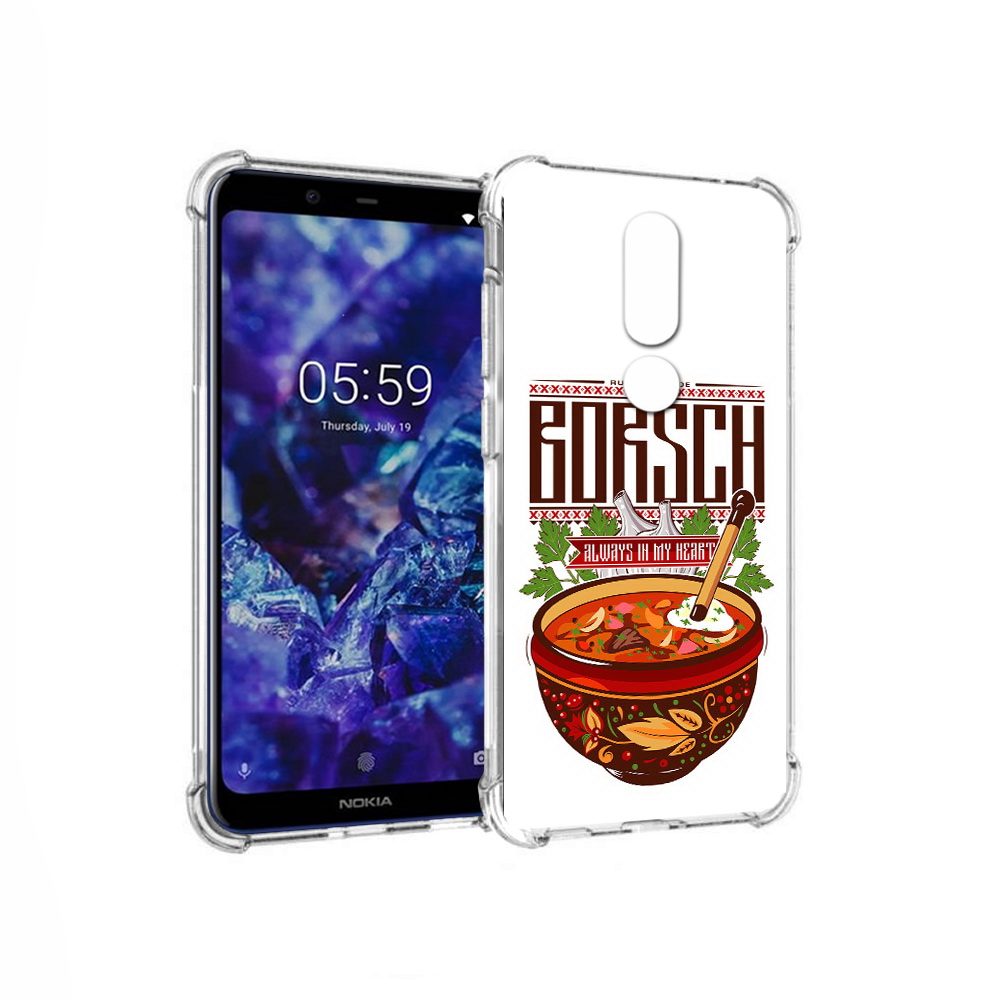 

Чехол MyPads Tocco для Nokia 5.1 Plus русский борщ (PT119548.120.589), Прозрачный, Tocco