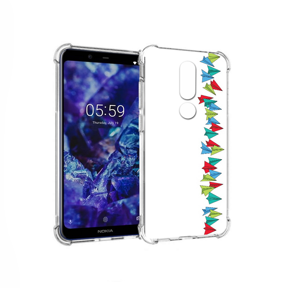 

Чехол MyPads Tocco для Nokia 5.1 Plus самолетики из листочков (PT119548.120.593), Прозрачный, Tocco