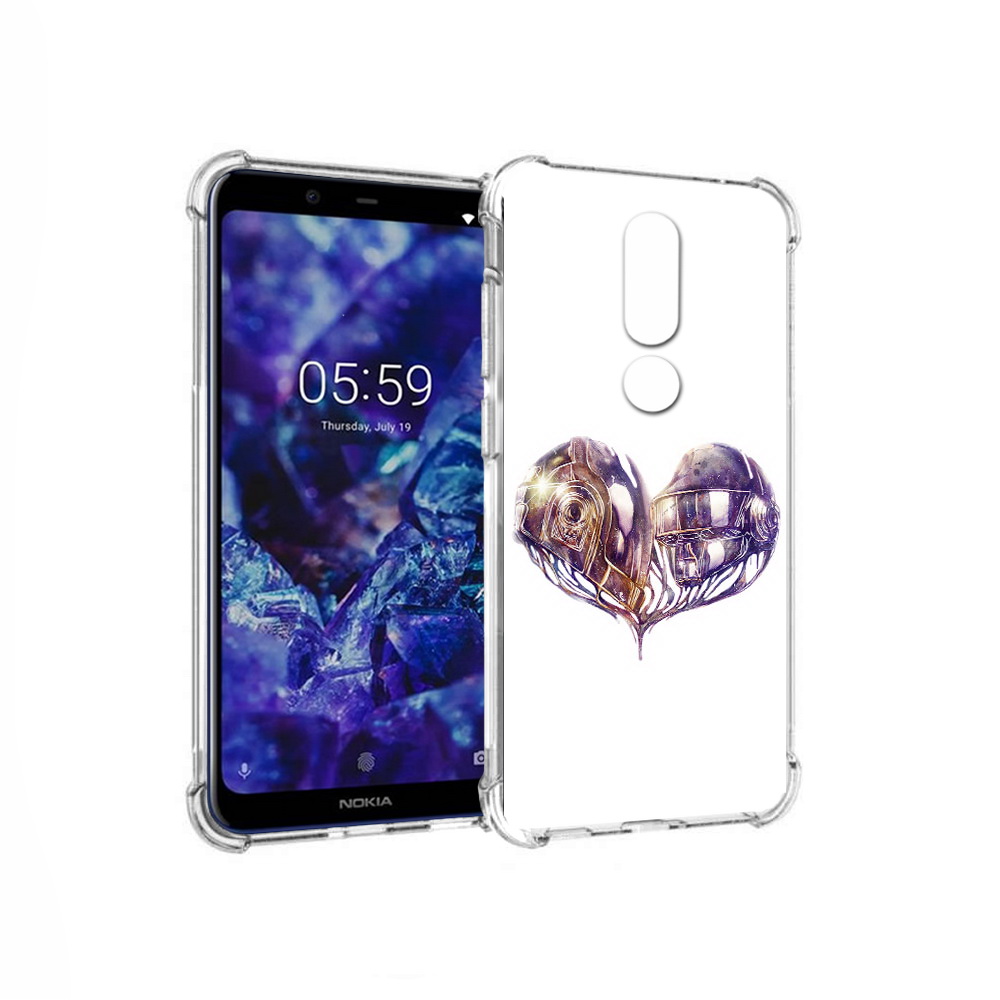 

Чехол MyPads Tocco для Nokia 5.1 Plus сердце абстракция (PT119548.120.596), Прозрачный, Tocco