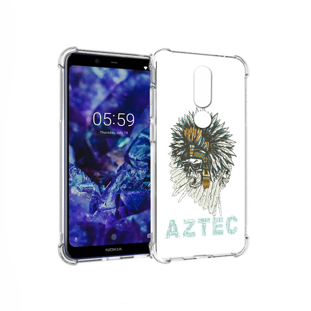 

Чехол MyPads Tocco для Nokia 5.1 Plus скелет индеец (PT119548.120.602), Прозрачный, Tocco