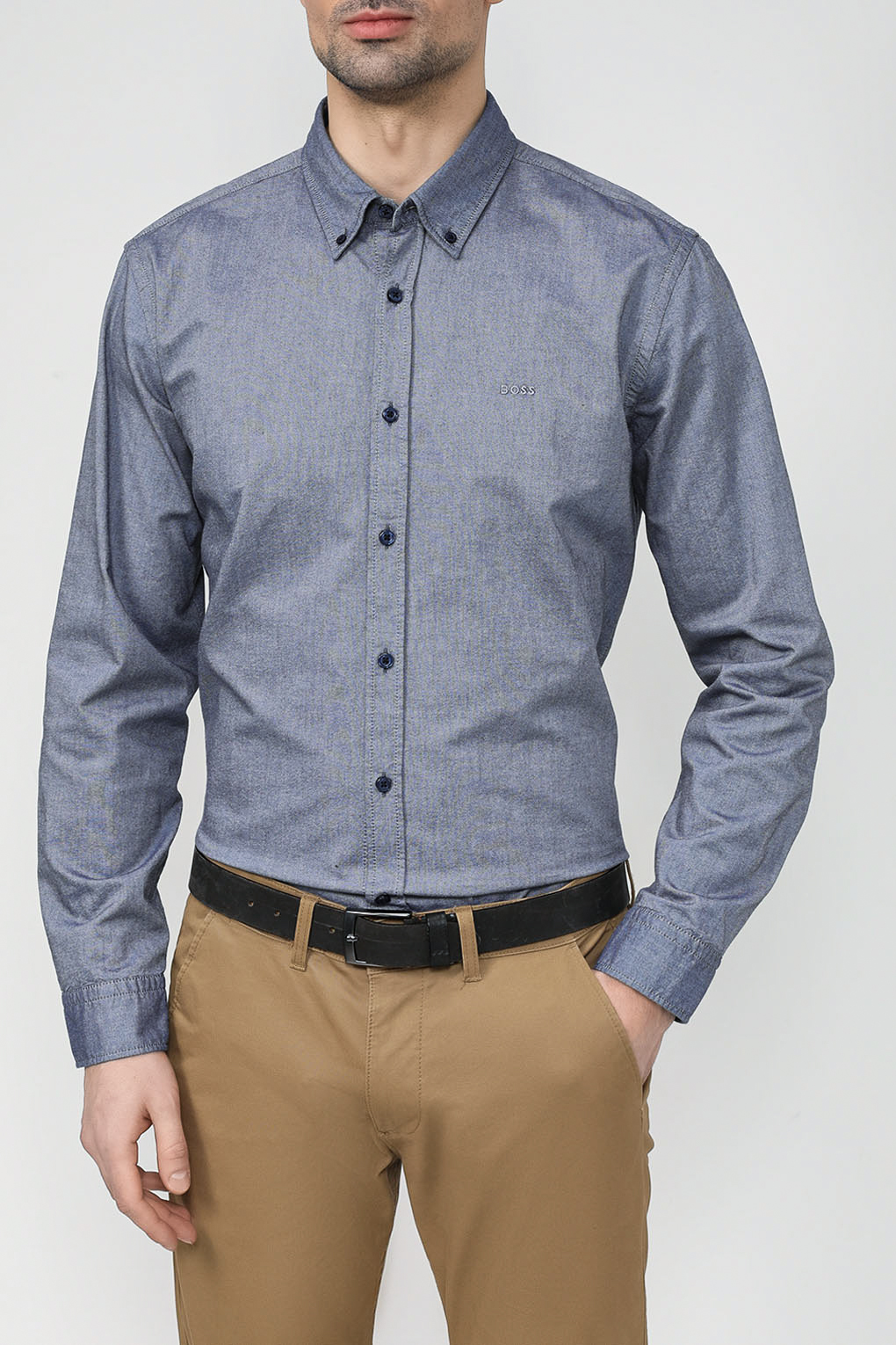 

Рубашка мужская BOSS 50489341 синяя 2XL, Синий, 50489341