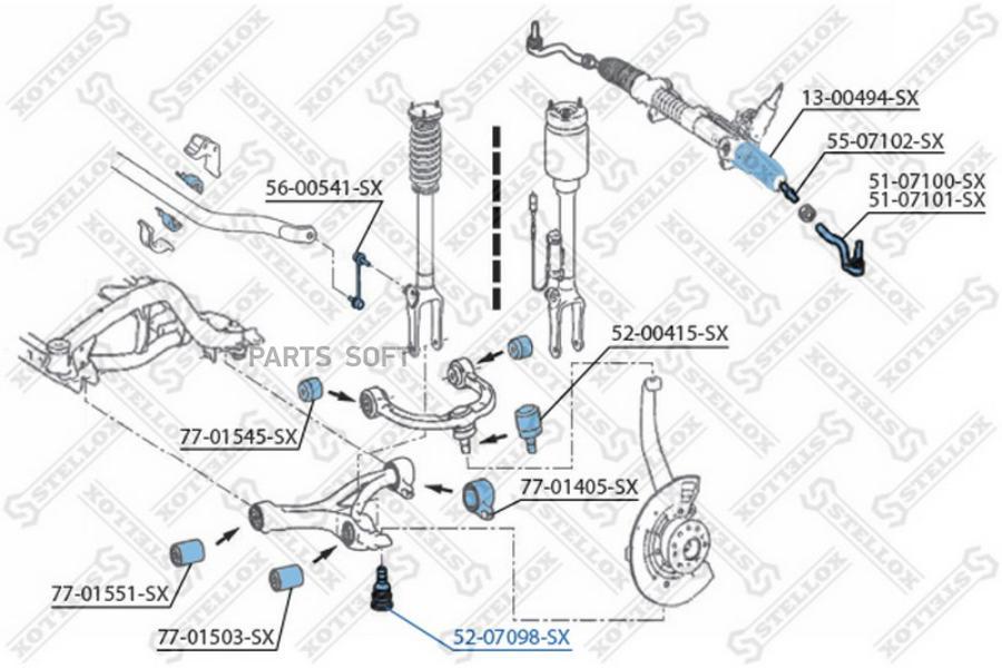 

52-07098-SX_опора шаровая нижняя!\ MB W164 all 05>/W251 3.5/5.0/2.8CDI 06>