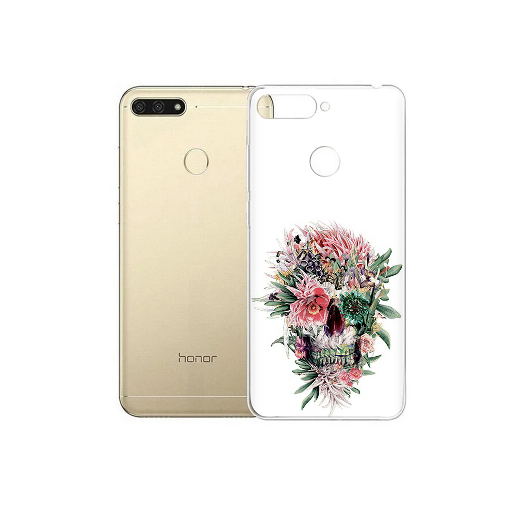 

Чехол MyPads Tocco для Huawei 7C череп из цветов (PT111175.61.677), Прозрачный, Tocco