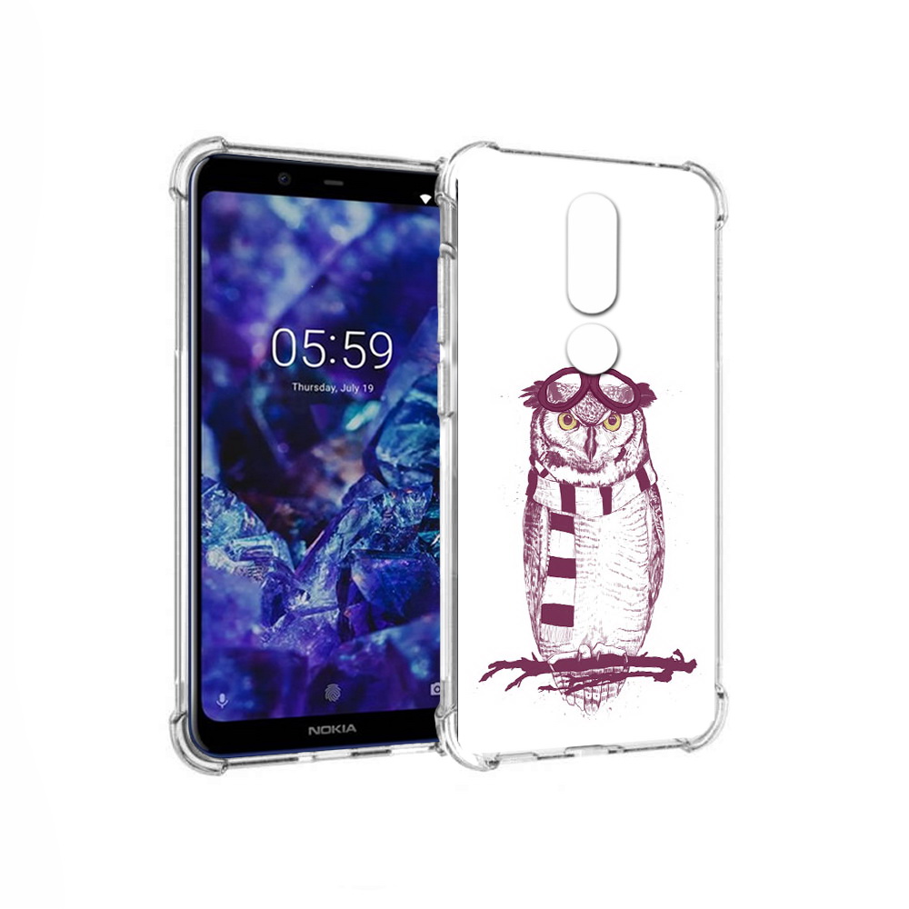 

Чехол MyPads Tocco для Nokia 5.1 Plus сова-летчик (PT119548.120.612), Прозрачный, Tocco