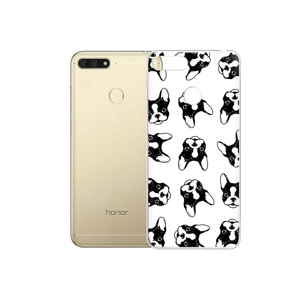 

Чехол MyPads Tocco для Huawei 7C черно белые собачки (PT111175.61.683), Прозрачный, Tocco