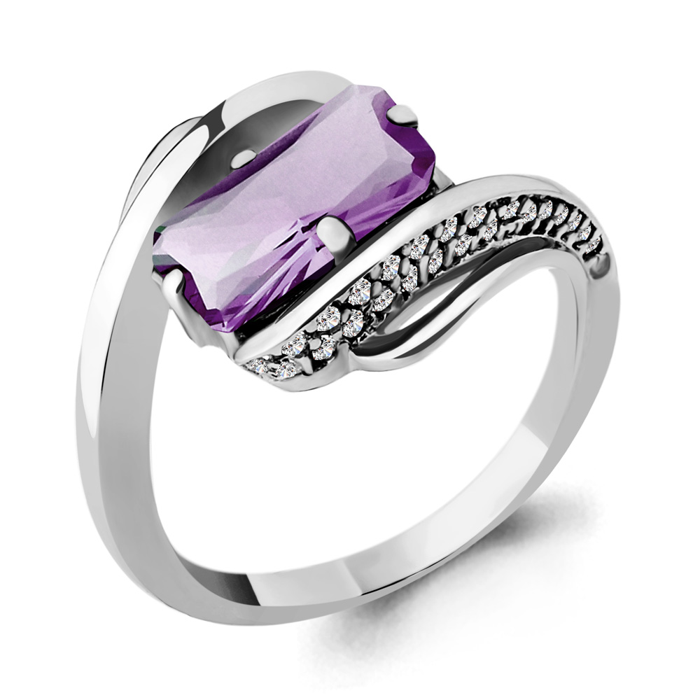 

Кольцо из серебра с аметистом р. 18 Aquamarine 6580104А_925_р, 6580104А_925_р