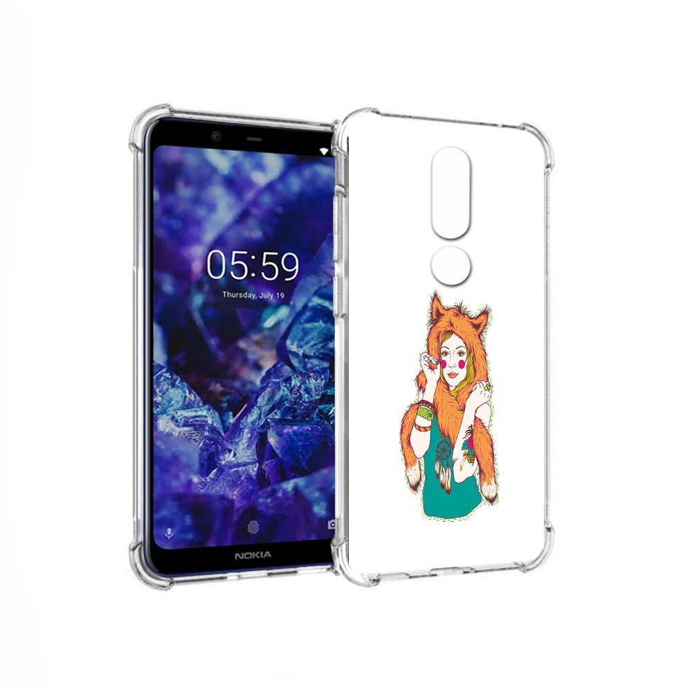 

Чехол MyPads Tocco для Nokia 5.1 Plus Девушка лиса (PT119548.120.62), Прозрачный, Tocco
