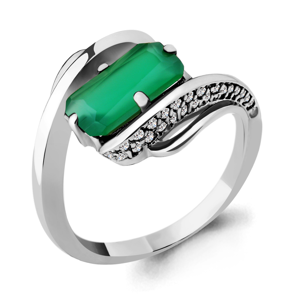 

Кольцо из серебра с агатом р. , Aquamarine 6580109А_925_р, 6580109А_925_р