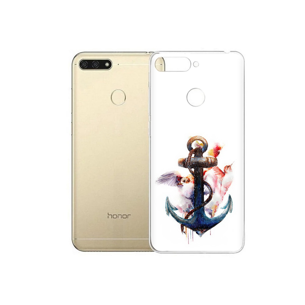

Чехол MyPads Tocco для Huawei 7C якорь с птицами (PT111175.61.703), Прозрачный, Tocco