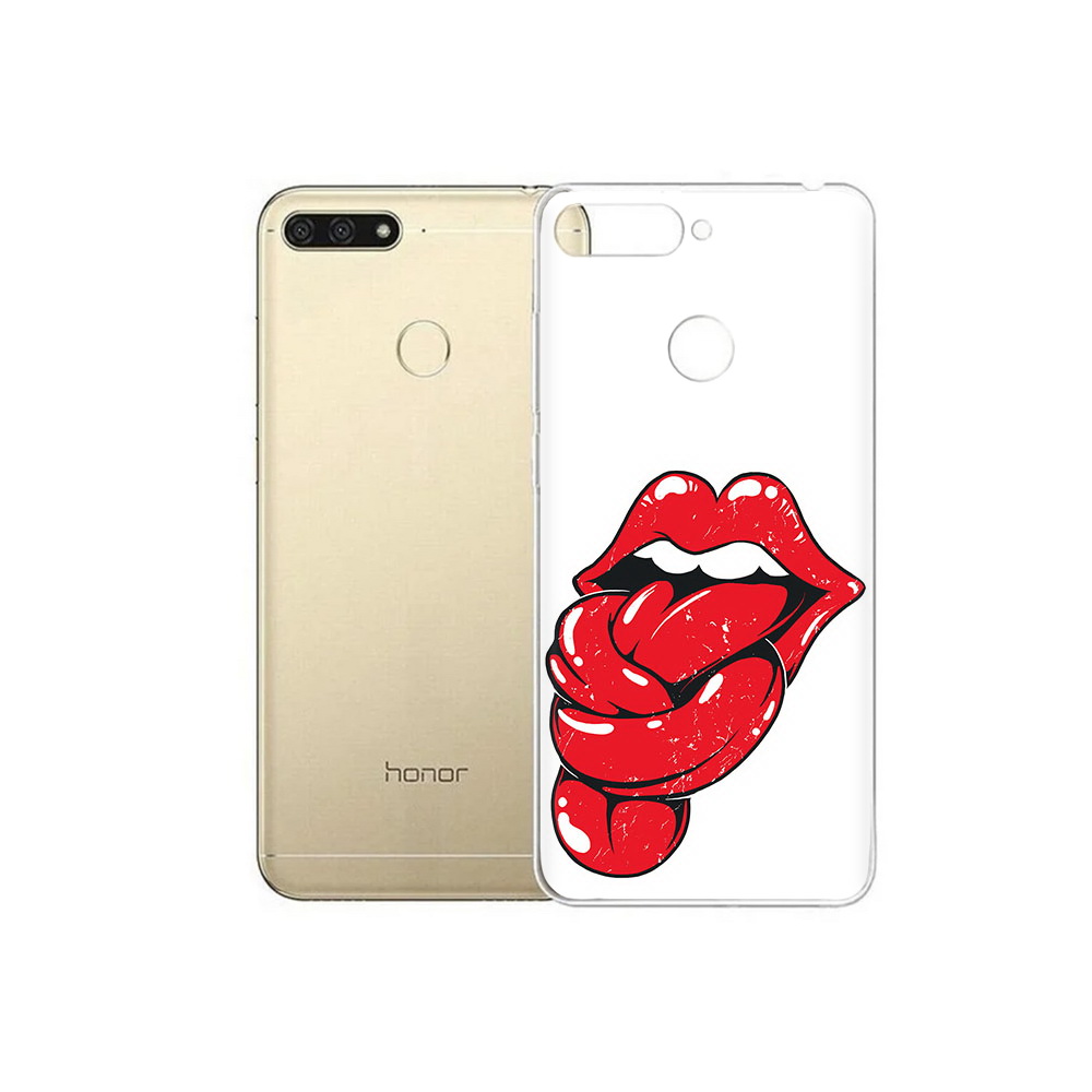 

Чехол MyPads Tocco для Huawei 7C яркие губы с языком (PT111175.61.705), Прозрачный, Tocco