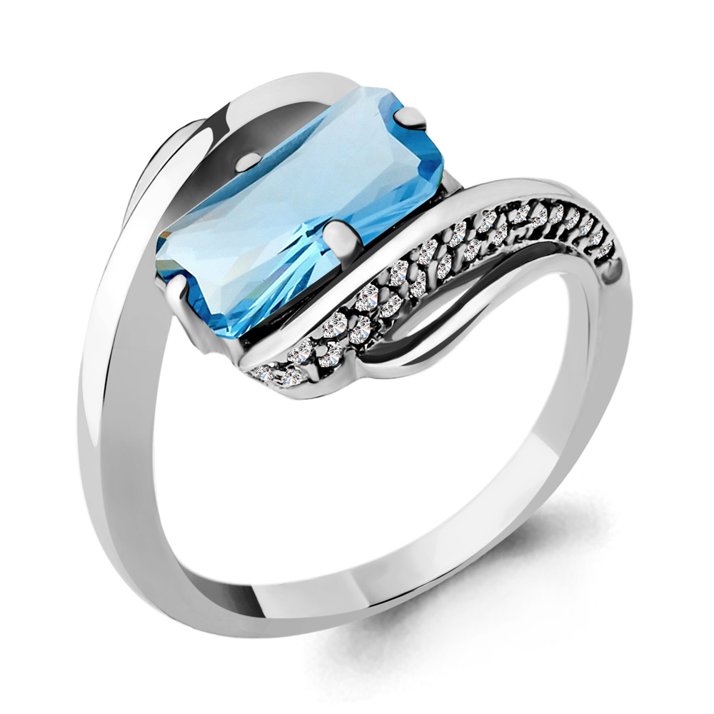 

Кольцо из серебра с топазом р. 17,5 Aquamarine 6580192А_925_р, 6580192А_925_р