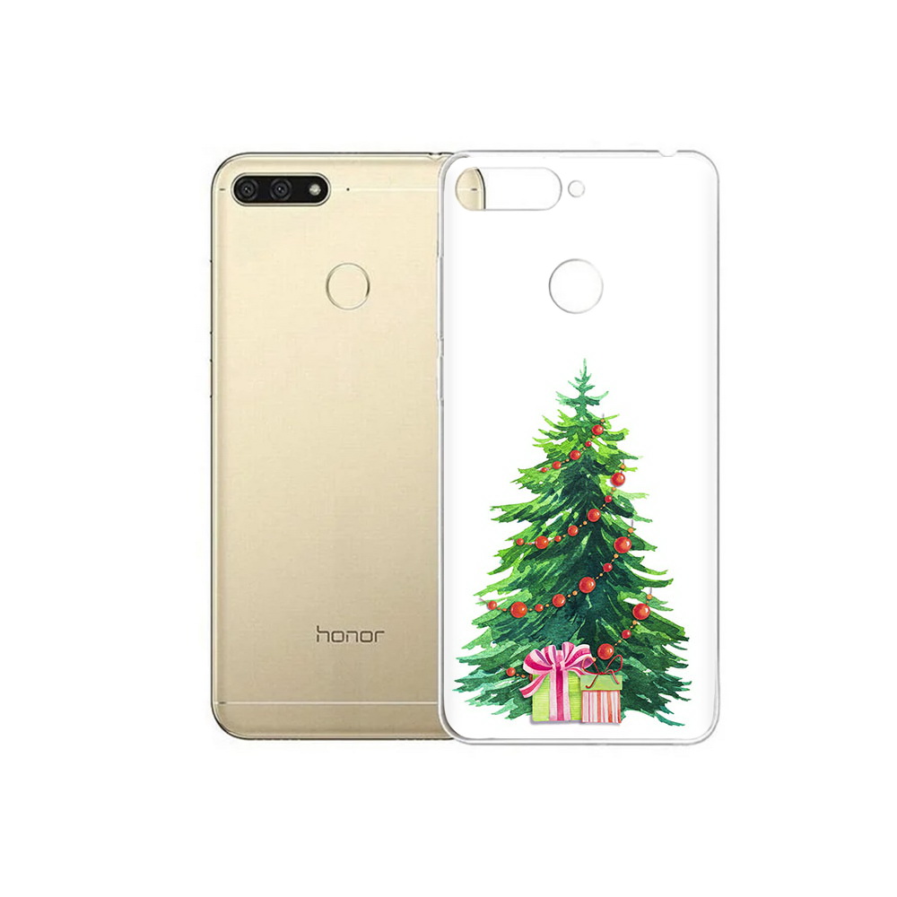 

Чехол MyPads Tocco для Huawei 7C Елка новогодняя с подарками акварель (PT111175.61.78), Прозрачный, Tocco