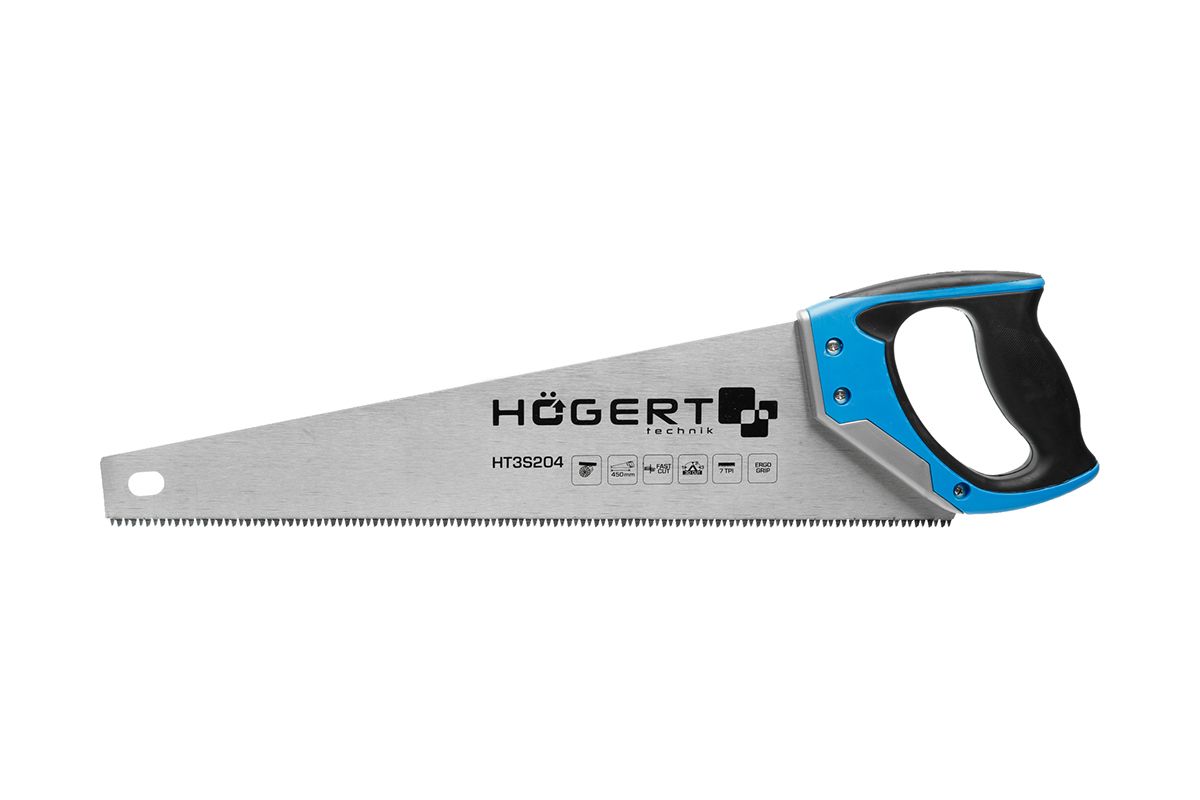 Пила- ножовка 500 мм, 7 TPI, закаленные зубья, трехсторонняя заточка HOEGERT HT3S206