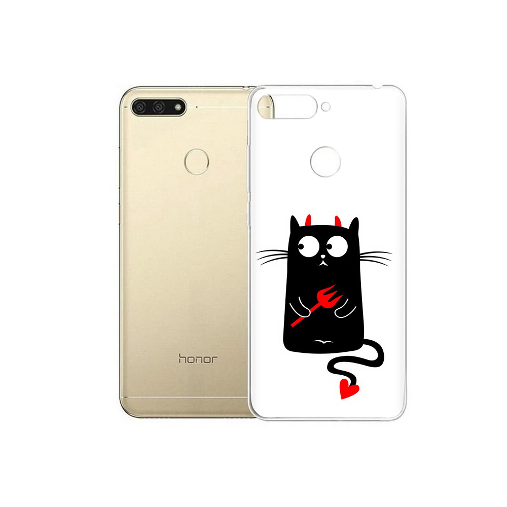 

Чехол MyPads Tocco для Huawei 7C Кот демон (PT111175.61.97), Прозрачный, Tocco