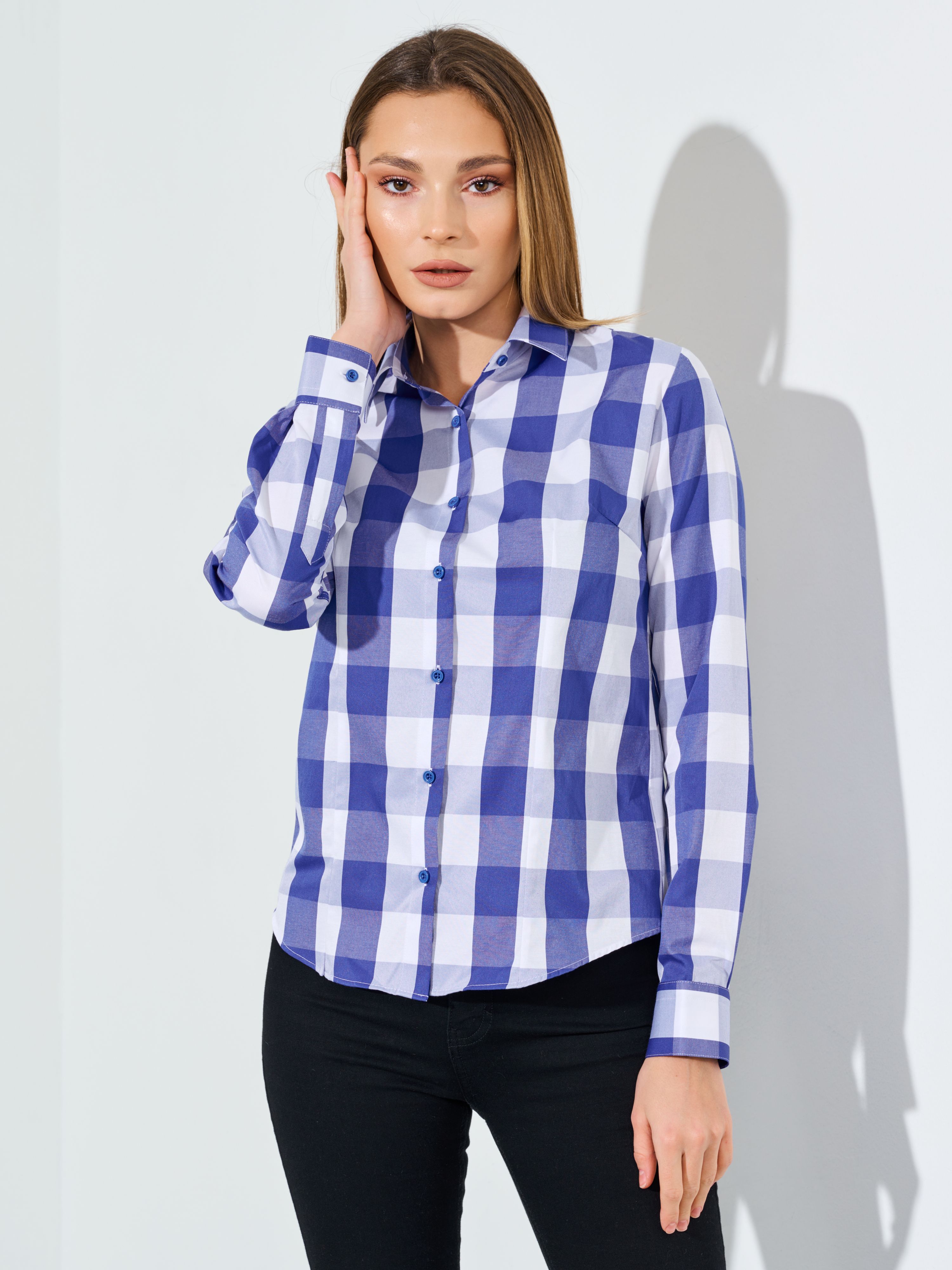 

Рубашка женская BAWER 2KKRM синяя 3XL, Синий, 2KKRM