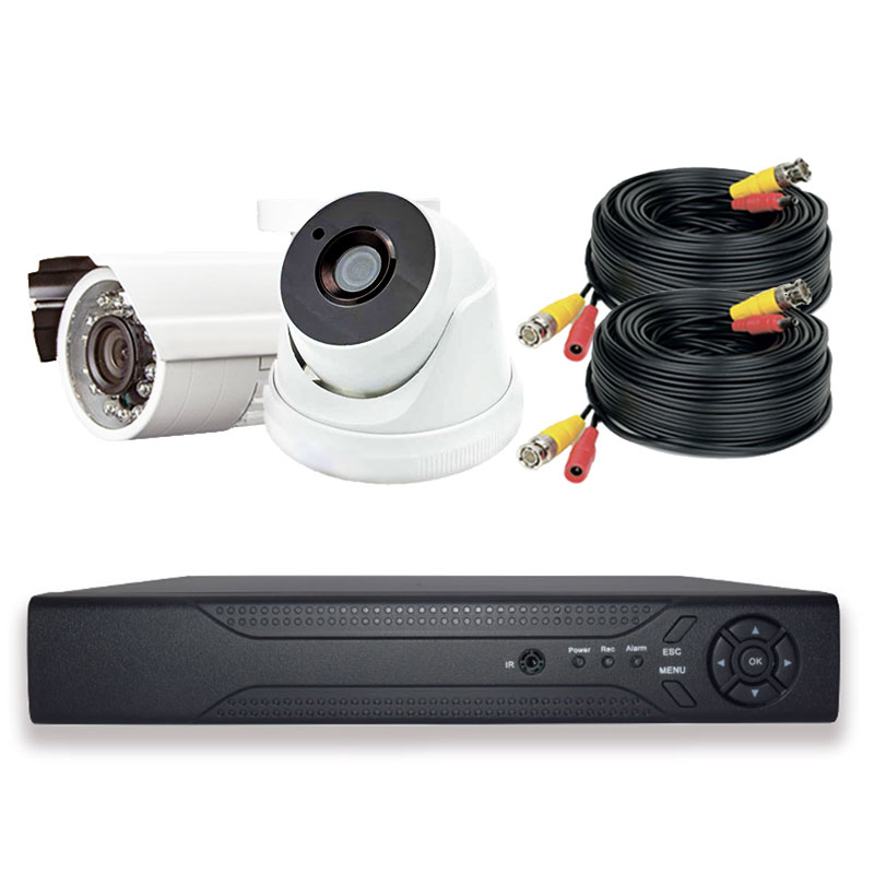 Комплект видеонаблюдения PS-link AHD 8Мп KIT-B802HD 2 камеры комплект видеонаблюдения smart link sl 5m5n6b h на 6 уличных 5мп камер жесткий диск