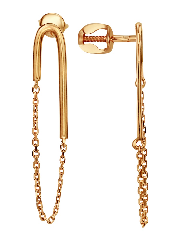 

Серьги подвески из красного золота 585Gold 402004180, 402004180