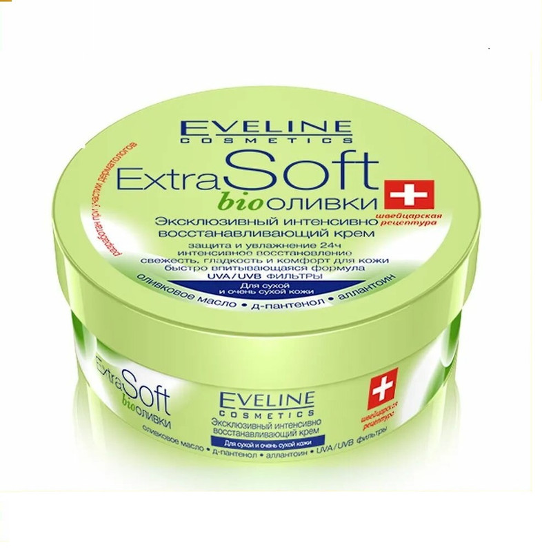 Крем Eveline Cosmetics Extra Soft Bio восстанавливающий оливки, 200 мл