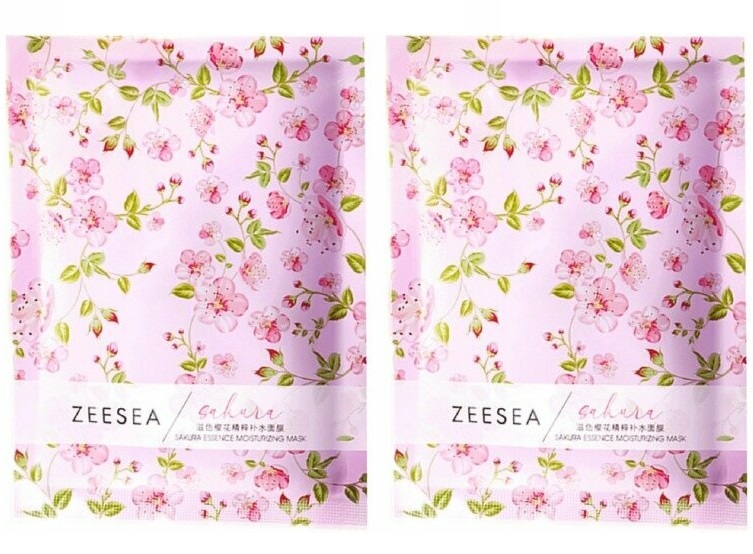 Маска ZeeSea для лица sakura essence moisturizing mask, 25 г, 2 уп