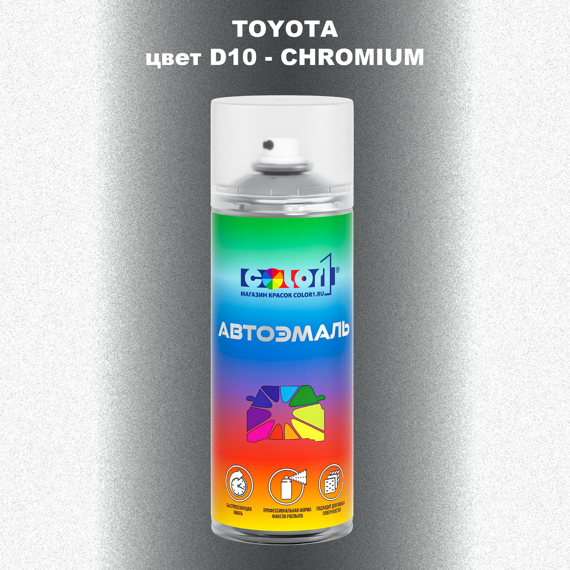 

Аэрозольная краска COLOR1 для TOYOTA, цвет D10 - CHROMIUM, Прозрачный