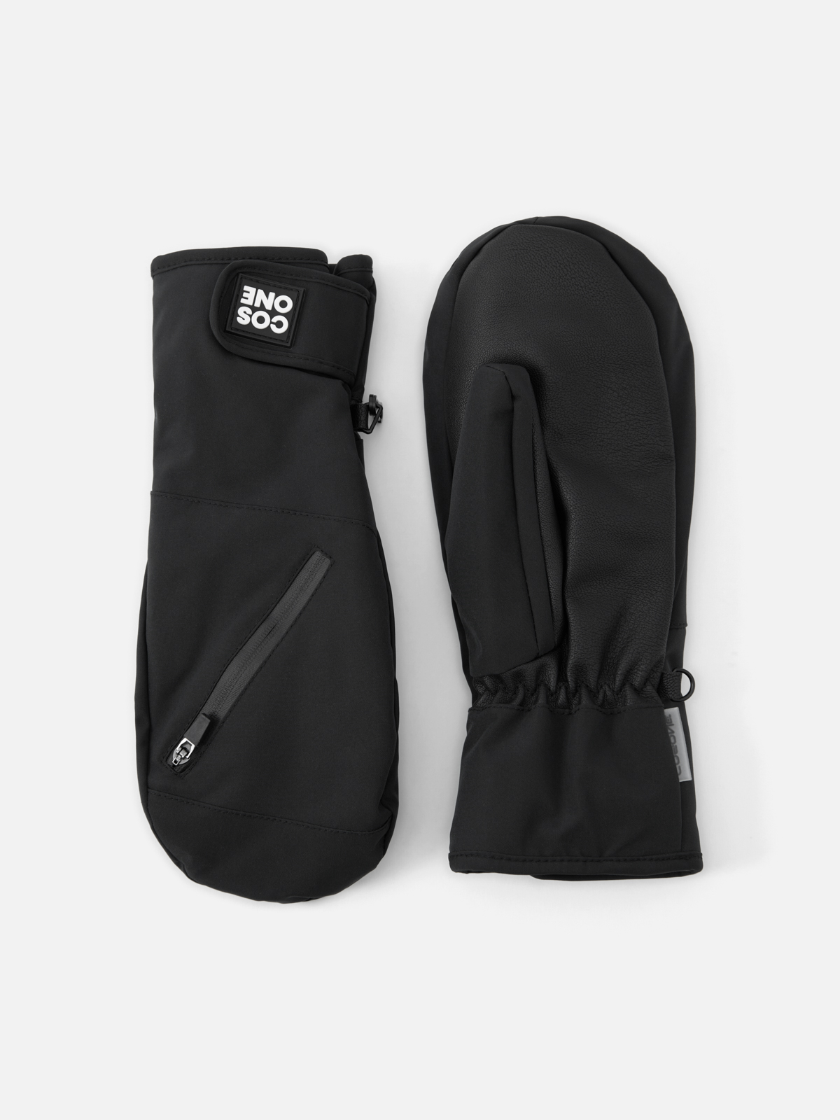 Перчатки лыжные Cosone с молнией, чёрные, размер S