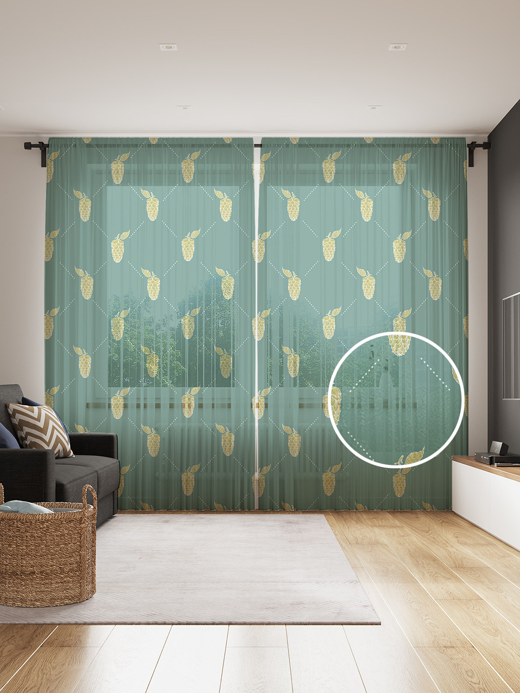 

Фототюль JoyArty "Гроздья винограда ромбом", 145x265см, 2 полотна, лента, 50 крючков, Гроздья винограда ромбом