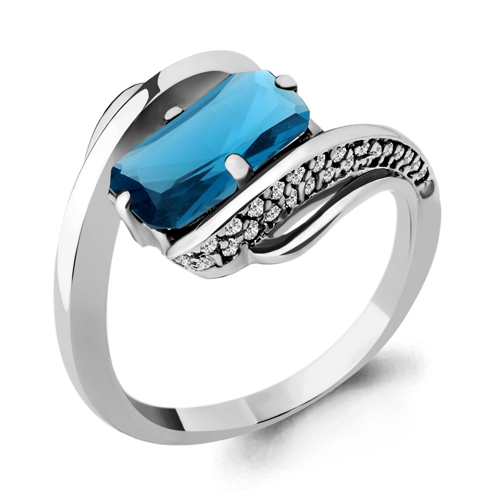 

Кольцо из серебра с топазом р. 17,5 Aquamarine 6580193А_925_р, 6580193А_925_р