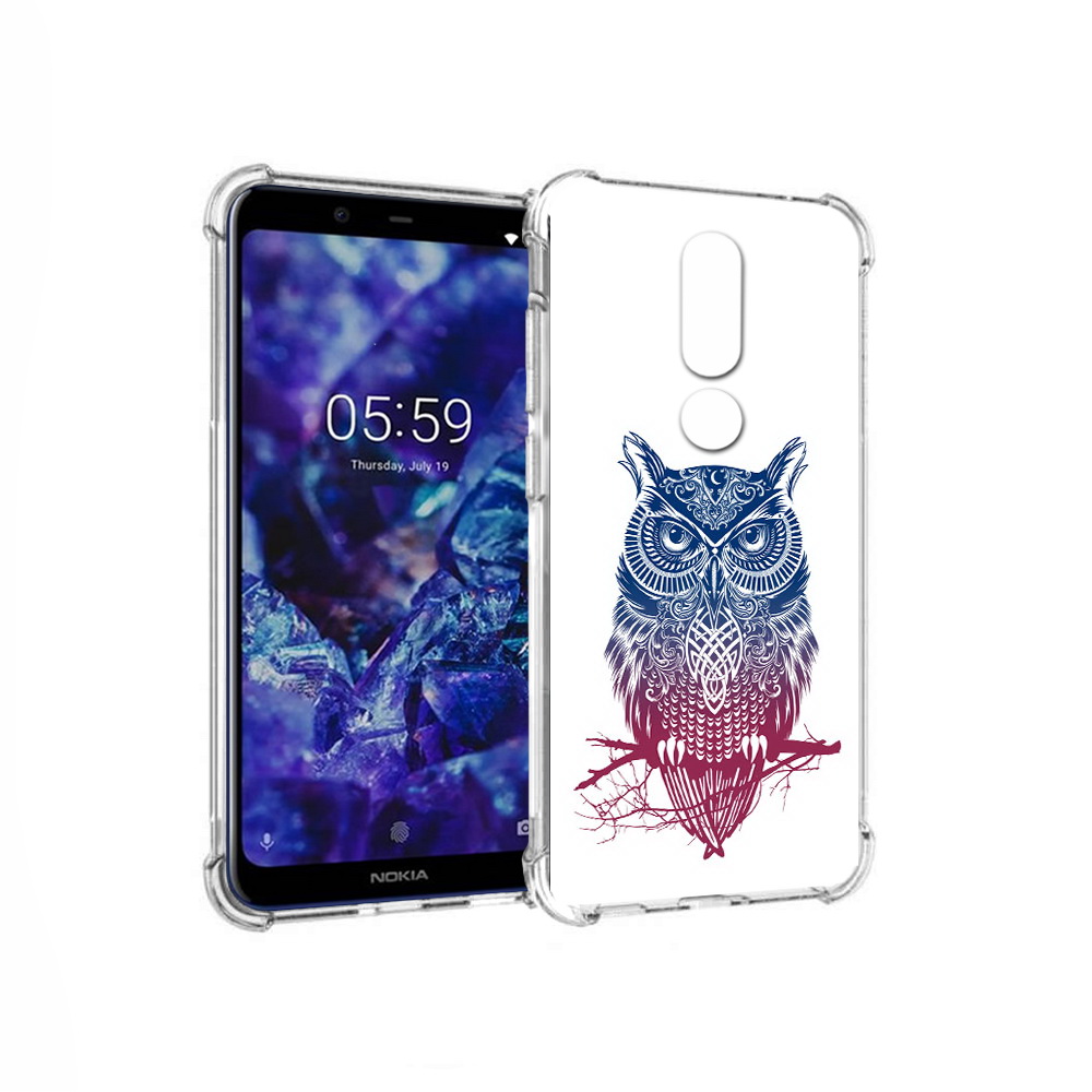 

Чехол MyPads Tocco для Nokia 5.1 Plus хиппи сова (PT119548.120.664), Прозрачный, Tocco