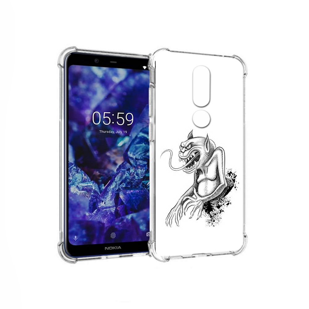 

Чехол MyPads Tocco для Nokia 5.1 Plus чорт (PT119548.120.692), Прозрачный, Tocco
