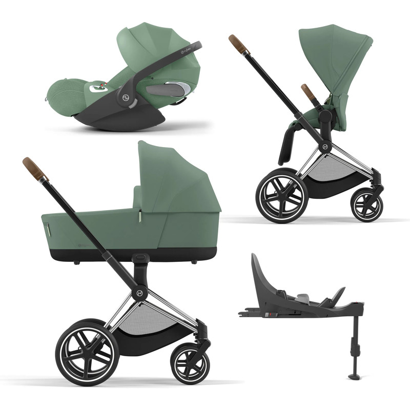 Коляска Cybex Priam IV 4 в 1 шасси IV Chrome Brown/Leaf Green