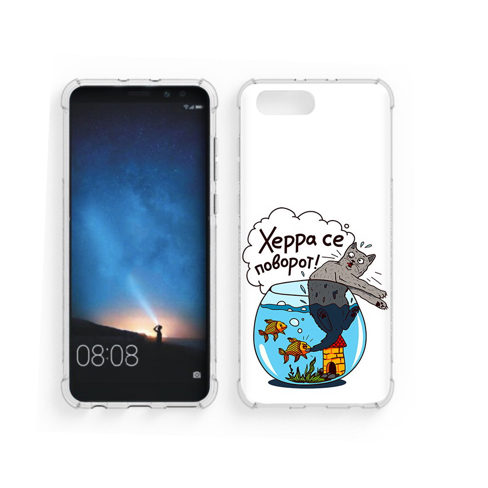 

Чехол MyPads Tocco для Honor V10 Рыбы с котом (PT98539.62.149), Прозрачный, Tocco