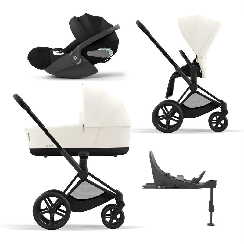 Коляска Cybex Priam IV 4 в 1 шасси IV Matt Black/Off White