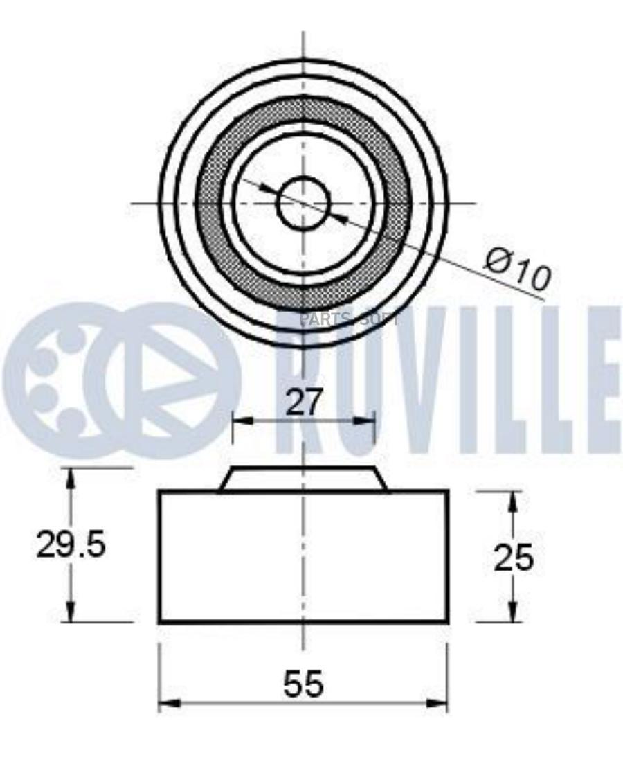 Ролик Ремня Грм Hyundai Accent 1.5/1.6 02->/Getz 1.4/1.6 02-> Ruville арт. 540850