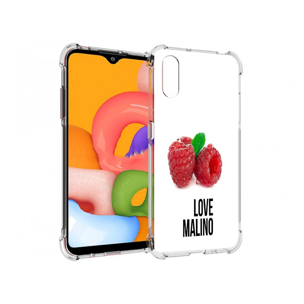 

Чехол MyPads Tocco для Samsung Galaxy A01 Бренд лове малино (PT144711.509.36), Прозрачный, Tocco