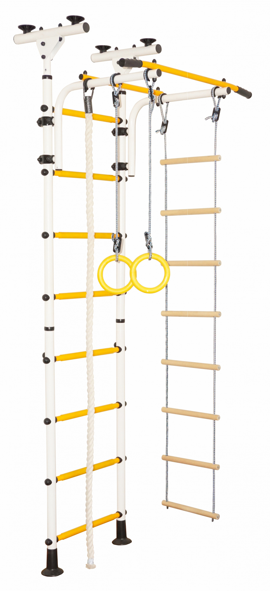 Шведская стенка ДСК Распорный, белый, желтый турник навесной на гимнастическую стенку spektr sport джет 2 белый