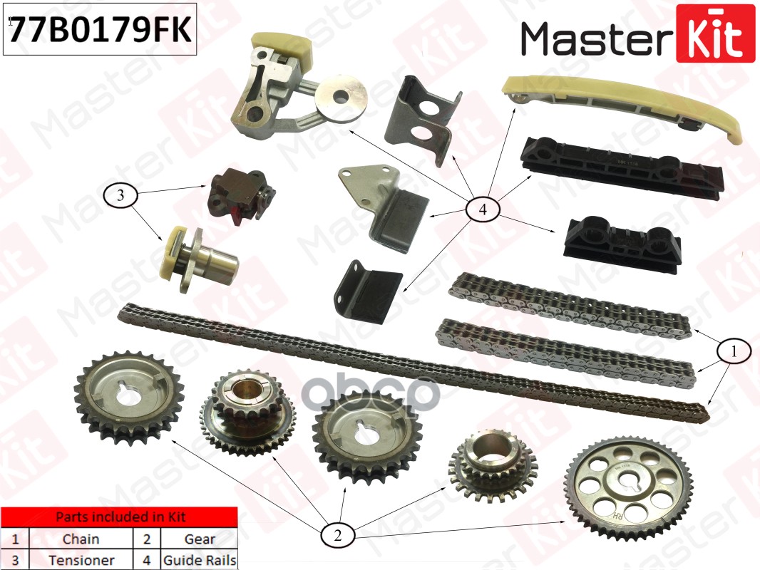 

Комплект Цепи Грм Suzuki Grand Vitara 2.5-2.7i H25a 98-03 MasterKit арт. 77B0179FK