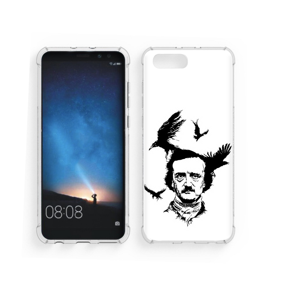 

Чехол MyPads Tocco для Honor V10 Эдгар Аллан черно белый (PT98539.62.204), Прозрачный, Tocco